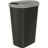 Prosperplast Abfallbehälter 45l mit Deckel KEDEN COMPACTA Q schwarz mit hellgrauem Rand