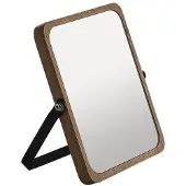 Gedy MIDORI Stand-Kosmetikspiegel, 162x185mm, Doppelseitig, Schwarz/Bambus