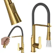 Granitan | Küchenarmatur Vegas - Gold - 43 cm - Flexibler Auslauf - Ausziehbar