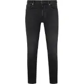 BOSS Schwarze Tapered-Fit Jeans aus bequemem Stretch-Denim Grösse 34/34