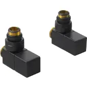 Sapho CUBE Anschlussgarnitur, Eckform, schwarz matt