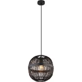 Globo Lighting Hängeleuchte Metall schwarz matt, Metallgeflecht schwarz matt, Höhe kürzbar, ø: 300mm, H: 1200mm, exkl. 1x E27 60W 230V