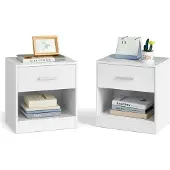 Vasagle Nachttisch, 2er Set, Beistelltisch, mit Schublade, Griff, offenes Fach