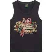 Superdry für Damen. W6012090A T-shirt Tokyo Vintage dunkelgrau (36), Lässig, Baumwolle, Ärmellos / Hosenträger