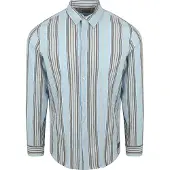 Scotch & soda Hemd Crinkled Stripe Hellblau