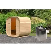 Karibu Würfelsaunahaus Louisa inkl. Ofen 9 kW integr. Strg & 2x Dacheindeckung