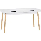 CLP Schreibtisch Porto Holztisch mit zwei Schubladen | Größe 140 cm