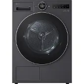 LG RT90X8B, Freistehend, Frontlader, Wärmepumpe, Schwarz, Metallisch, Drehregler, Berührung, Links