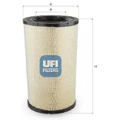 Ufi Luftfilter 27b4500 281mm für DAF