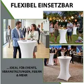 Baumarktplus Stehtischhusse Tischdecke Husse Partytisch Bistrotisch Decke verschiedene Far... Weiß Ø 80 cm 5er