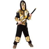 Orlob Kinderkostüm "Ninja", schwarz/gold
