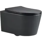 SAT Brevis Wand-WC inklusive WC-Sitz mit Absenkautomatik, 48 cm, schwarz SATBRE010RREXPBKM