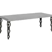 Itamoby Ausziehbarer Tisch 90x160/264 cm Karamay Premium Cement Anthrazit Gestell