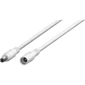 Goobay DC-Adapterkabel 2,5 mm, DC-Stecker auf DC-Kupplung, weiß, 3 m