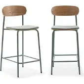 CALICOSY 2er-Set Barkrukken ADRIANA in Aquamarin - (W) 42 x (H) 66 x (L) 48 cm | Gr.: onesize