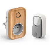 Avidsen Kinétic Bamboo Plug Technologie 230 V kabelloses Läuten ohne Batterie - - 102513