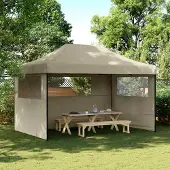 Prolenta Maison Exclusive - Partyzelt Faltbar Pop-Up mit 3 Seitenteilen Taupe
