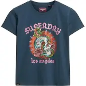Superdry für Damen. W1011332A Tattoo Strass-T-Shirt navy (M), Lässig, Baumwolle, Kurzarm, Marine
