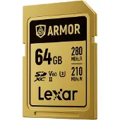 Lexar Professional Gold Armor SD-Karte UHS-II V60 R280/W210 MB/s IP68 – 64GB