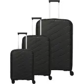 Travelite Burano 4W Trolley-Set L / M / S Black schwarz 75cm