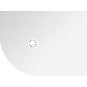 Polysan FLEXIA Gussmarmor-Duschwanne Viertelkreis, Verkürzungsmöglichkeit, 120x90cm, R550, rechts