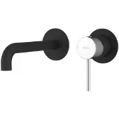 Sapho ULTRASAN 2-Element Waschbeckenarmatur, Auslauf 20cm, Schwarz matt/Chrom