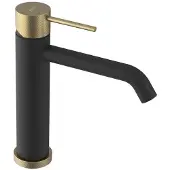Sapho ULTRASAN Waschtischarmatur, Schwarz matt/Gold matt