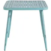 Signature - Quadratischer Gartentisch aus Aluminium Blau 75 cm