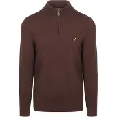 Lyle & Scott Pullover Cotton Merino Quarter Zip Herren Espresso-M
