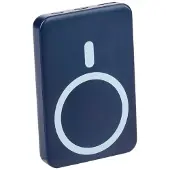 Grundig Power Bank 5000mAh - Power Bank iPhone Kompatibel mit MagSafe - Ladegerät mit 5W Wireless und USB-C - Powerbank mit LED Anzeige - Blau