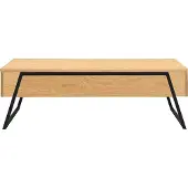 Vente-unique Couchtisch mit klappbarer Platte – Eichenfurnier – Natur – EBENORA
