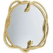 Riess Spiegel SNAKE L 50cm gold Metall Schlangen-Skulptur