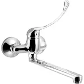 Aqualine 35 Wand-Armatur, 100mm Abstand, medizinischer Hebel, flacher Aufhänger, 220mm, Chrom