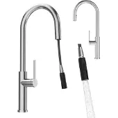 Granitan - Küchenarmatur - Wasserhahn Küche Höhe 53 cm - Mischbatterie Chrom - 2 Strahlarten - PRATI