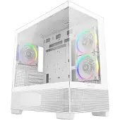 DeepCool CG380 3F WH, Midi Tower, PC, Weiß, ITX, micro ATX, Acrylnitril-Butadien-Styrol (ABS), SPCC, Gehärtetes Glas, Multi