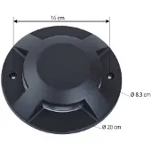 LUCANDE LED-Bodenstrahler Jeffrey, schwarz, 4 Lichtaustritte Jeffrey, schwarz, Aluminium, Modern, LED Außenleuchte