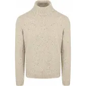 Suitable Rollkragenpullover Donnegal Tweed Eco Wool Beige