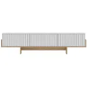 CALICOSY - TV-Möbel mit 3 abklappbaren Türen, gestreift, L180 cm - HELYO
