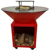 Grill'Chic brasero classique acier 83 rouge double cuve