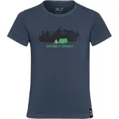 Jack Wolfskin T-Shirt Hiking Graphic Tee Print Kinder Midnight Sky-Größe 152