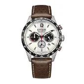Citizen CA4714-04A Chronograph Uhr Herrenuhr Lederarmband Chrono Datum braun