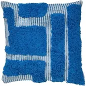 Atmosphera Poppy - Dekoratives Kissen 50x10x50cm Polyester/Baumwolle in Blau