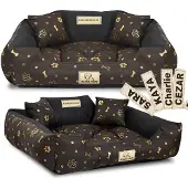 AIO Factory Hundebett KINGDOG Laufstall 115x95 cm personalisiert wasserdicht Goldknochen