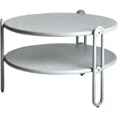 Brafab Gartencouchtisch Blixt aus Aluminium, modern und rund, hellgrau, Ø 65 cm, pflegeleicht