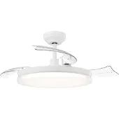 Philips LED-Deckenventilator Solr, weiß, DC, leise, CCT dimmbar, weiß / opal, für Wohn- / Esszimmer, Metall, Modern