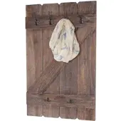 MCW Wandgarderobe -D13, Garderobe Garderobenpaneel, 6 Haken 91x60cm ~ shabby-braun