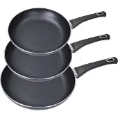 EDM Set aus 3 Antihaft-Pfannen, Basic Line: Einfaches Kochen, schnelle Reinigung, vielseitig einsetzbar –