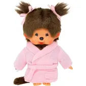 Monchhichi Puppe Mädchen Bademantel 20cm - Kuschelpuppe Spielzeug