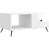 vidaXL Couchtisch Hochglanz Weiß 90 x 50 x 40 cm Holzwerkstoff
