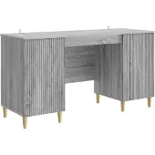 vidaXL Schreibtisch Graues Sonoma 142,5 x 50 x 75 cm Holzwerkstoff